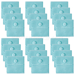 24Pcs Square Velvet Jewelry Bags, with Snap Fastener, Turquoise, 6.7~7.3x6.7~7.3x0.95cm(TP-FI0001-02F)