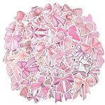 2 Sets PVC Plastic Decorative Sticker Labels, Bowkont Shape, Pink, 36~58x38.5~57.5x0.2mm, 103pcs/set(DIY-SP0005-30)