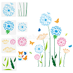 PET Hollow Out Drawing Painting Stencils, for DIY Scrapbook, Photo Album, Flower, 200~300x200~300mm, 8pcs/set(DIY-WH0394-0217)