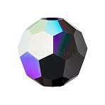 Preciosa&reg Crystal Beads, Czech Crystal, 451 19 602 Round, 23980 200 Jet AB, 6mm, Hole: 1.2mm(X-PRC-BB6-23980-200)