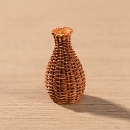 Resin Bamboo Rattan Miniature Vase Ornaments, Micro Landscape Home Dollhouse Accessories, Pretending Prop Decorations, Saddle Brown, 15x28mm(PW-WG81F97-14)