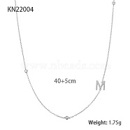 S925 Sterling Silver Rhinestones Letter M Necklace, Simple and Elegant Clavicle Chain for Women(EU2123-6)
