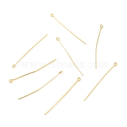 Brass Eye Pins, Real 18K Gold Plated, 44x3x0.7mm, Hole: 1.5mm(KK-F824-113E-G)