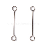 Non-Tarnish 304 Stainless Steel Connector Charms, Stick Shape, Stainless Steel Color, 20x3x0.5mm, Hole: 1.8mm(STAS-G291-03B-P)