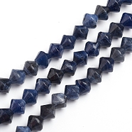 Natural Sodalite Beads Strands, Bicone, 5.7~6x6mm, Hole: 1mm ,14.37 inch(36.5 cm) ,about 63 pcs/Strand(G-E560-E01-6mm)
