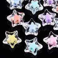 Transparent Acrylic Beads, Bead in Bead, Star, Mixed Color, 15x15.5x8.5mm, Hole: 1.8mm(X-TACR-N011-001B-01)