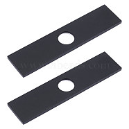 304 Stainless Steel Sink Hole Covers, Deck Plate for Bathroom Vanity Sink, 3-to-1 Kitch Faucet Escutcheon Plate, Rectangle, Electrophoresis Black, 250x60x9mm, Inner Diameter: 34mm(AJEW-WH0258-951EB)