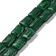 Synthetic Malachite Beads Strands, Rectangle, 18x13.5x5.5mm, Hole: 1.2mm, about 22pcs/strand, 15.75 inch(40cm)(G-T047-B13-01)