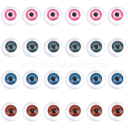 24 Pairs 4 Colors Craft Plastic Doll Eyeballs, Halloween Horor Props, Mixed Color, 20x10mm, 6 pairs/color(DIY-SP0001-63)