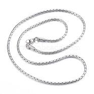 304 Stainless Steel Necklaces, Coreana Chains Necklaces, Stainless Steel Color, 19.69 inch(50cm)(NJEW-E080-18P)