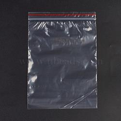 Plastic Zip Lock Bags, Resealable Packaging Bags, Top Seal, Self Seal Bag, Rectangle, Red, 17x12cm, Unilateral Thickness: 1.3 Mil(0.035mm)(OPP-G001-A-12x17cm)