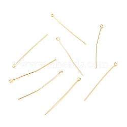 Brass Eye Pins, Real 18K Gold Plated, 44x3x0.7mm, Hole: 1.5mm(KK-F824-113E-G)