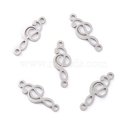 201 Stainless Steel Pendants, Treble Clef, Stainless Steel Color, 18.5x7x1mm, Hole: 1.4mm(STAS-K003-05P)