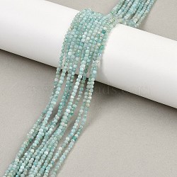 Natural Amazonite Bead Strands, Faceted, Round, 2mm, Hole: 1mm, about 165pcs/strand, 15.16 inch(38.5cm)(X-G-P279-42-2mm-01)