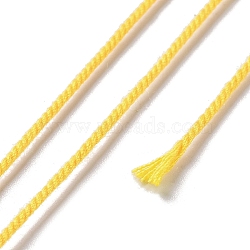 Polyester Twisted Cord, Round, for DIY Jewelry Making, Gold, 1mm, about 49.21 Yards(45m)/Roll(OCOR-G015-01A-29)