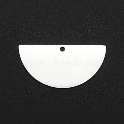 201 Stainless Steel Semi Circle Pendants, Laser Cut, Half Round, Stainless Steel Color, 15x30x1mm, Hole: 1.6mm(A-STAS-N090-LA051)