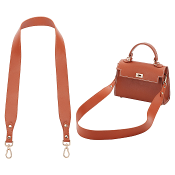 PU Leather Shoulder Bag Straps, with Alloy Swivel Clasps, for Bag Handle Replacement Accessories, Chocolate, 97cm