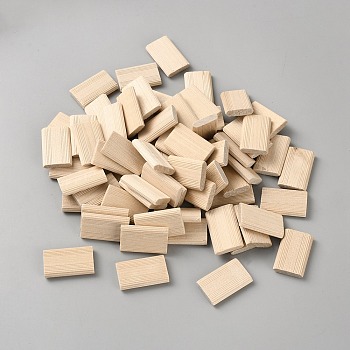 Wood Grooved Dowel Pins, Rectangle, BurlyWood, 29.5x19x5~5.5mm, 300pcs/set