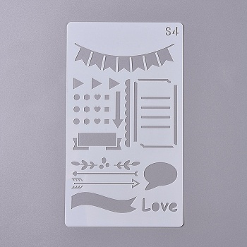 Plastic Drawing Stencil, Drawing Scale Template, For DIY Scrapbooking, White, 17.9x10.2x0.04cm