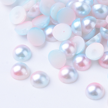 Imitation Pearl Acrylic Cabochons, Dome, Pink, 4x2mm, about 10000pcs/bag