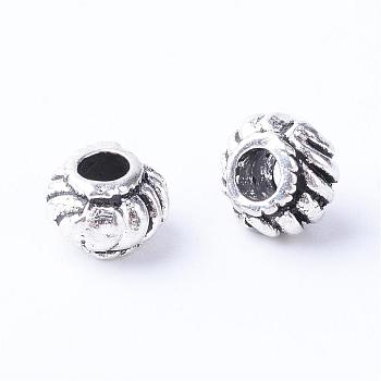 Tibetan Style Alloy Beads, Cadmium Free & Lead Free, Antique Silver, 6.5x4.5mm, Hole: 2.5mm, about 2170pcs/1000g