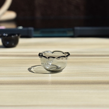 Miniature Glass Bowl, for Dollhouse Accessories Pretending Prop Decorations, Gray, 16x5mm