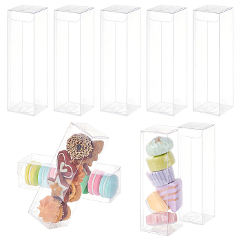 PVC Storage Boxes, Candy Gift Package Supplies, Rectangle, Clear, 5x5x18cm