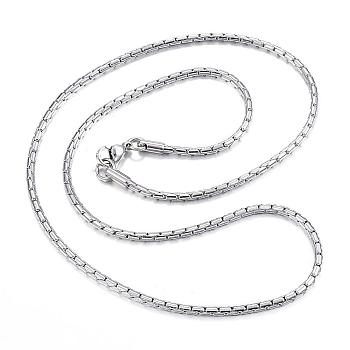 304 Stainless Steel Necklaces, Coreana Chains Necklaces, Stainless Steel Color, 19.69 inch(50cm)