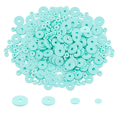 110mm Aquamarine Disc Polymer Clay Beads
