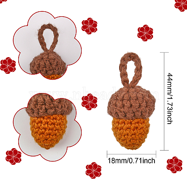 Crochet Woolen Yarn Acorns Pendant Decorations(DIY-CA0005-51)-2