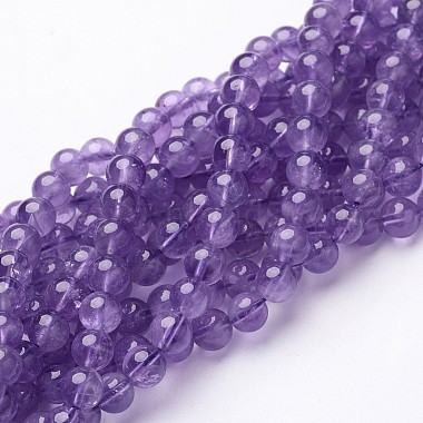 6mm Purple Round Amethyst Beads