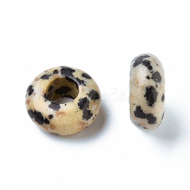 natürliche dalmatinische Jaspis europäische Perlen(X-G-G740-12x6mm-28)-2