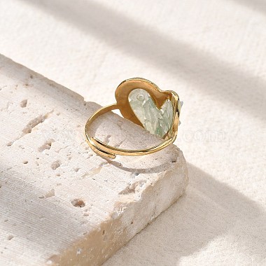 Heart Natural Green Aventurine Finger Rings(STAS-Z112-10G-02)-3