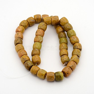 Brins de perles de tambour en pierre de shoushan tianhuang en lardérite naturelle(G-E252-27)-2
