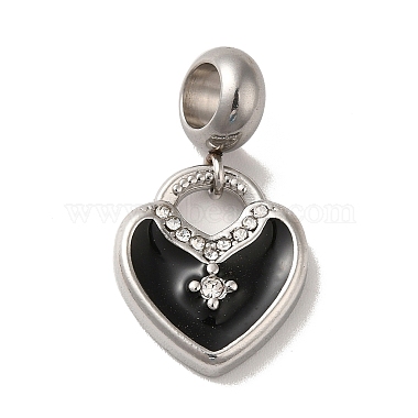Black Heart 304 Stainless Steel Dangle Charms