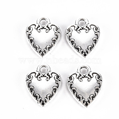 Antique Silver Heart Alloy Charms