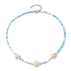 Synthetic Turquoise Starfish & Turtle & Seed Beaded Necklace for Women(NJEW-JN04482-02)-1
