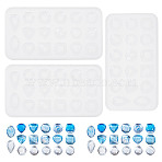 3Pcs Square/Horse Eye/Teardrop DIY Faceted Gemstone Cabochon Silicone Molds, Resin Casting Molds, for UV Resin, Epoxy Resin Craft Making, WhiteSmoke, 61x111x5mm, Inner Diameter: 12~19.5x12~14mm(DIY-HY0002-70)