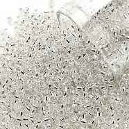 TOHO Round Seed Beads, Japanese Seed Beads, (21) Silver-Lined Transparent Crystal Clear, 11/0, 2.2mm, Hole: 0.8mm, about 50000pcs/pound(SEED-TR11-0021)