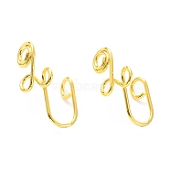 Brass Nose Rings, Nose Cuff Non Piercing, Clip on Nose Ring for Women Men, Flat Round, Golden, 20x9x9mm, Hole: 1.5mm(AJEW-F053-17G)