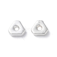 Alloy Spacer Beads, Long-Lasting Plated, Triangle, Silver, 4.5x5x1.5mm, Hole: 1.2mm(PALLOY-F309-34S)