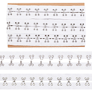 Cotton Hook and Eye Tape, Garment Accessories, Sewing Craft Ornament, with Iron Hook and Eye, White, 25x4.5mm, about 3yards(2.74m)/card(DIY-WH0308-119B)