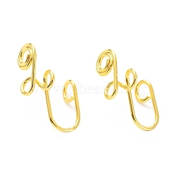 Brass Nose Rings, Nose Cuff Non Piercing, Clip on Nose Ring for Women Men, Flat Round, Golden, 20x9x9mm, Hole: 1.5mm(AJEW-F053-17G)