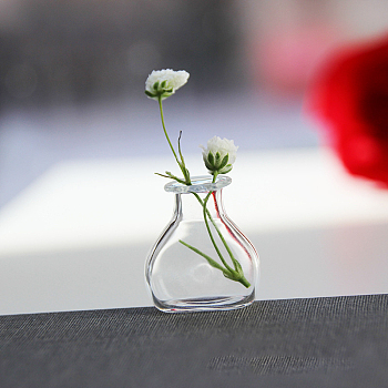Transparent Miniature Glass Vase Bottles, Micro Landscape Garden Dollhouse Accessories, Photography Props Decorations, Clear, 20x27mm