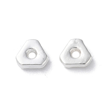 Alloy Spacer Beads, Long-Lasting Plated, Triangle, Silver, 4.5x5x1.5mm, Hole: 1.2mm