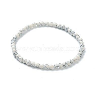 Bracelets extensibles en perles synthétiques howlite(BJEW-A117-A-10)-5