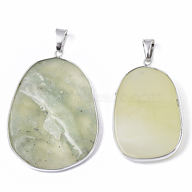 Nouveaux pendentifs en jade naturel(G-R461-17D)-2