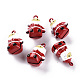 Рождественская выпечка расписные латунные подвески-колокольчики(X-KKB-S002-002)-1