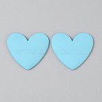 Opaque Resin Cabochons, Heart, Light Sky Blue, 32.5x36.5x4.5mm(RESI-WH0041-03F)