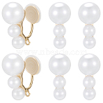 10Pcs Brass Ear Cuff Findings, with ABS Imitation Pearls and Loops, Long-Lasting Plated, Nickel Free, Real 18K Gold Plated, 22.5x10x19mm, Hole: 1.5mm(KK-BBC0022-46)